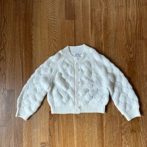 GAP Girls Cream Balloon Sleeve Knit Cardigan, Size Small (6/7), NWOT